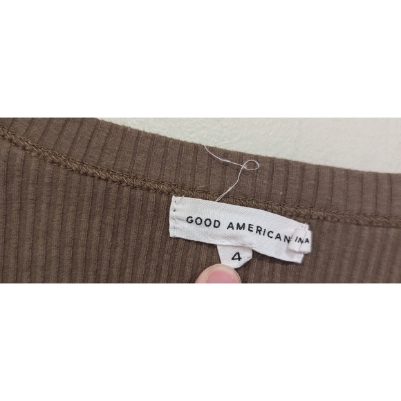Good American Essential Ribbed Cardigan in Sepia Size XL - Picture 8 of 10